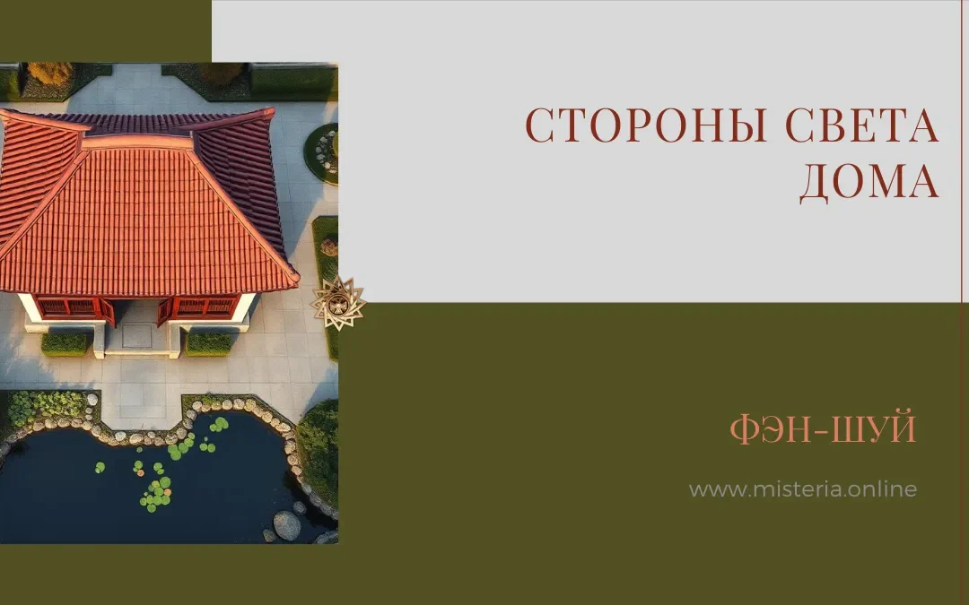Реальное фото дома с естественной подсветкой сторон света в фэн-шуй: север, юг, восток, запад и промежуточные направления — для гармонизации пространства без символов и иллюстраций