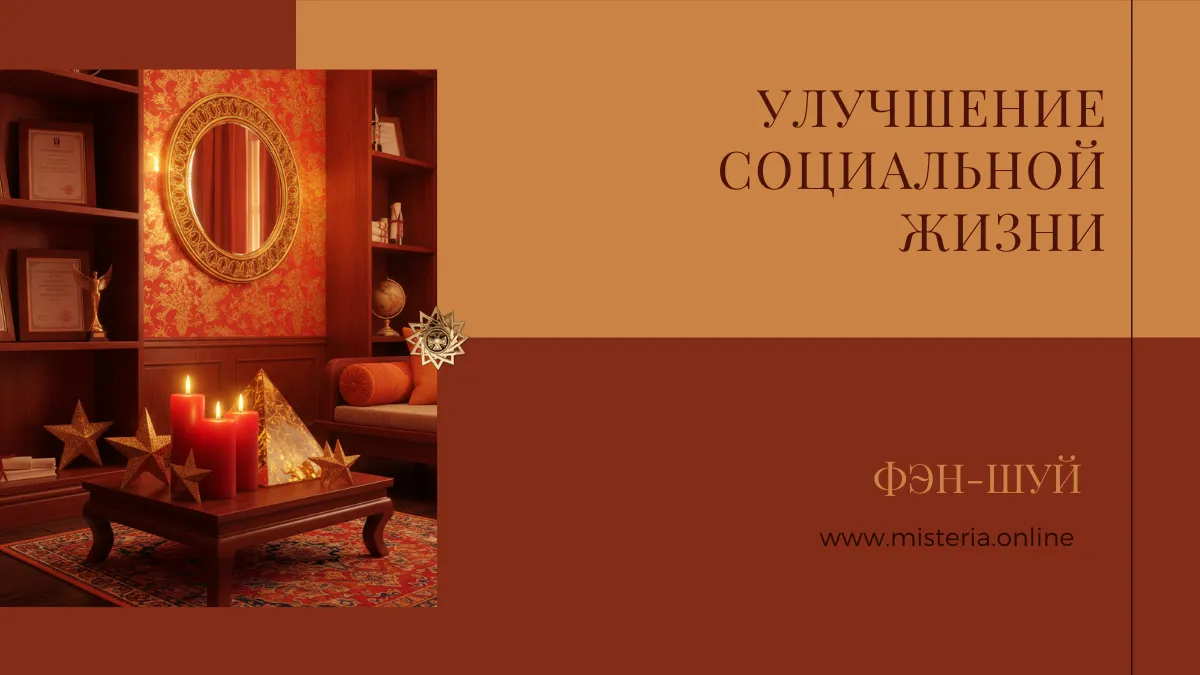 Улучшение социальной жизни по фэн-шуй: зона славы и репутации, символы и цвета